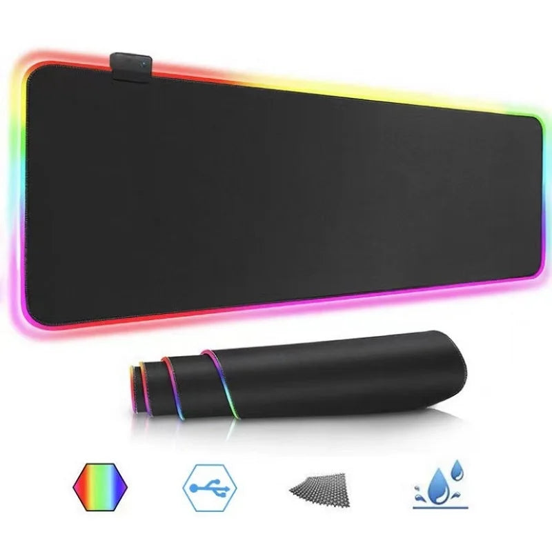 Mouse pad Gamer Led Rgb 7 Cores tamanho grande 80x30cm Usb
