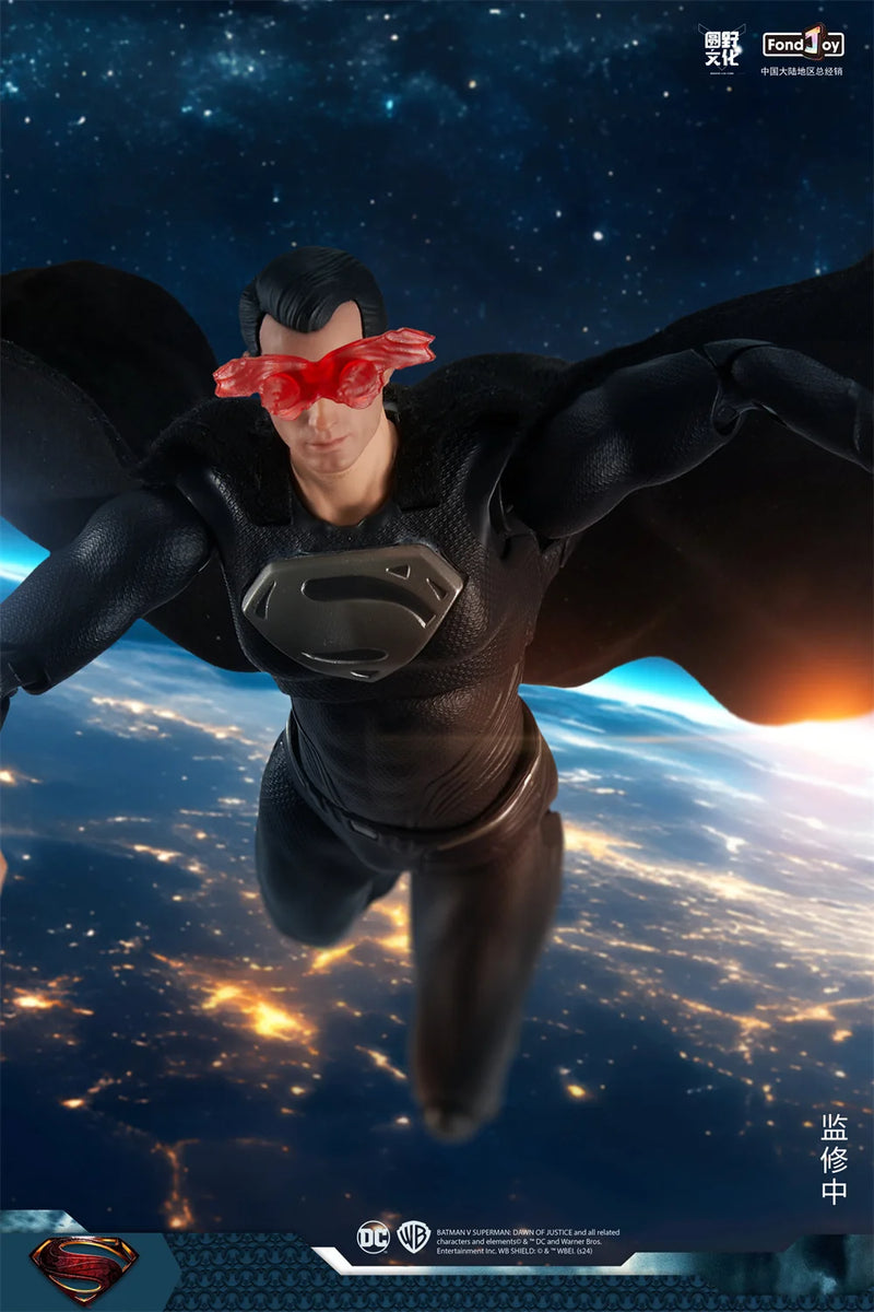 Boneco Action Figure Liga Da Justiça Superman Black Fondjoy