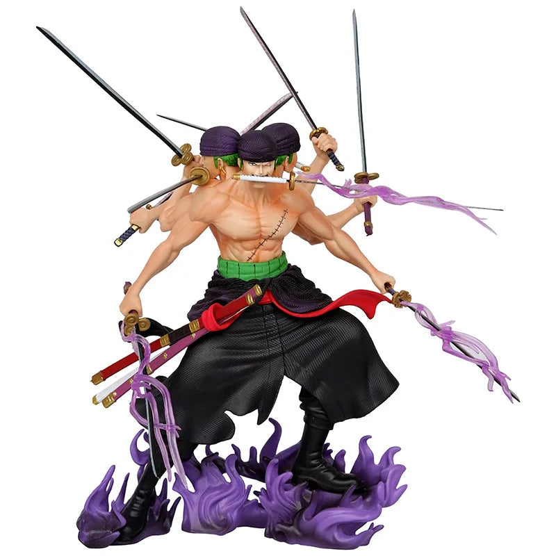 Boneco Action Figure One Piece Roronoa Zoro Ataque Das 9 Espadas