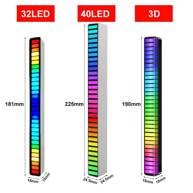 Luminária Gamer Led Equalizador Rítmico 16 leds