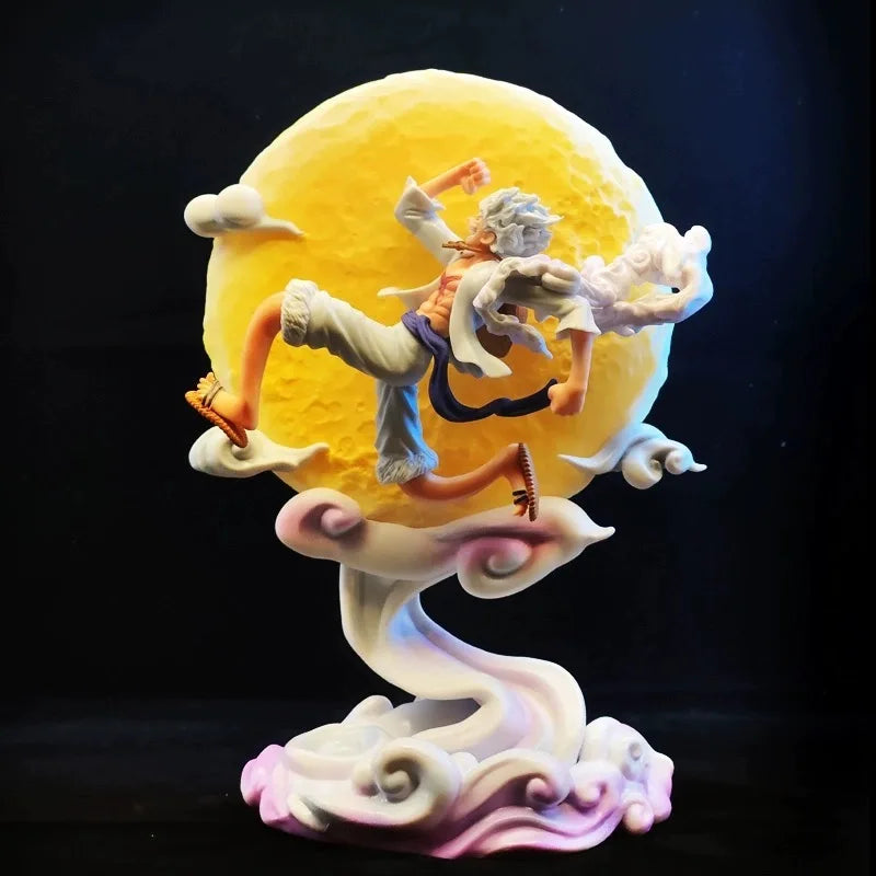 Boneco Action Figure One Piece Luffy Nika Gear 5 Lua de LED