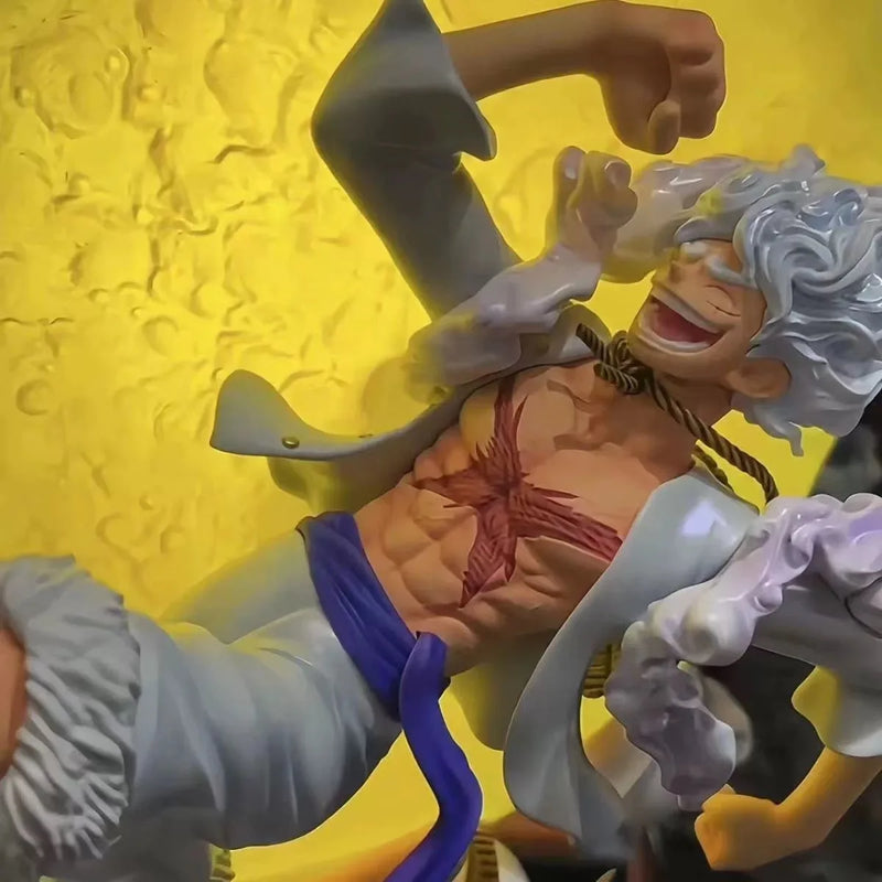 Boneco Action Figure One Piece Luffy Nika Gear 5 Lua de LED