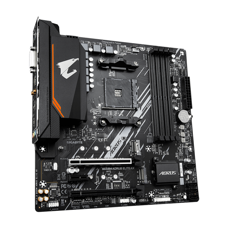 Placa Mãe Gigabyte B550M AORUS Elite AX, Wi-Fi e Bluetooth, AMD AM4, mATX, DDR4